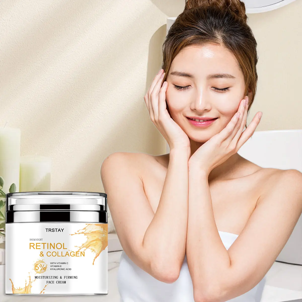 TRSTAY Collagen Face Cream Anti Aging Firming Moisturizing Cream for Fine Lines and Dry Skin Hypoallergenic  facial hydrate moisture tighten Hydrating comfort repair Moisturizer Daily Lightweight Nourishing Retinol Silky, Radiant Skin