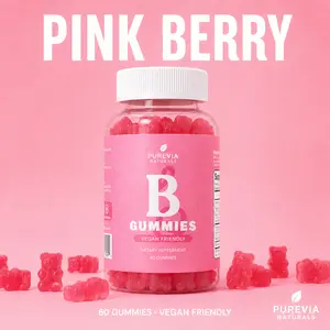 Purevia Natural Women’s Nutritional Support Gummies – Berry Flavored Multivitamin & Herbal Blend – 60 Count