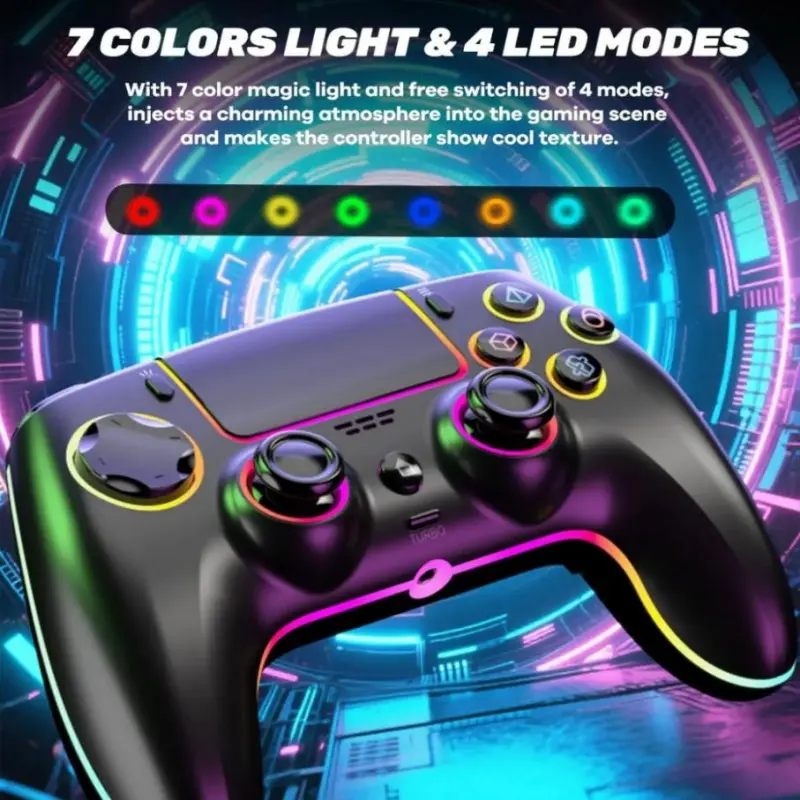 2026 New Model,Wireless Hall PS5/PRO No Stick Drift Controller for PS5, PC, Mac, Steam Deck & Mobile - Bluetooth 5.0 Gamepad with Hall Effect Sticks, Touchpad, 6-Axis Gyro, Turbo,3.5mm Jack & Charging Cable