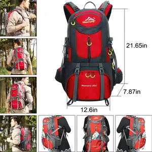 Blateno Backpacks For Adults, 50L Hiking Backpack Travel Bag Waterproof Camping Climbing Daypack Outdoor Sports Rucksack Backpacks with Rain Cover