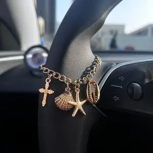 Steering Wheel Charm, Starfish Shell Decorations, Car Accessory Gifts, Unique Fashion Car Decoration, Stylish Present