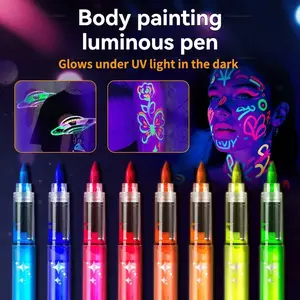 Luminous Acrylic Paint Markers, 8/12/18 Colors, Washable & Glow-In-The-Dark, Ideal for Drawing, Graffiti, Body Art, Tattoo Tool