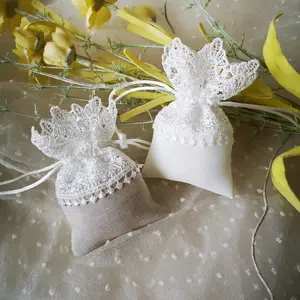 8/12pcs Lace Drawstring Gift Bags, Perfect for Easter, Christmas, Halloween, Home Holiday Parties, DIY Decorations & Weddings, Gift Package, Gift Wrapping Supplies