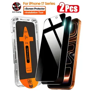 2-Pack Privacy Screen Protector Compatible with iPhone 17 Pro Max/17/16/15/14/13/12/11, X, XR and XS Max, Auto Dust-Elimination, One-Click Bubble-Free Installation 9H Tempered Glass Film