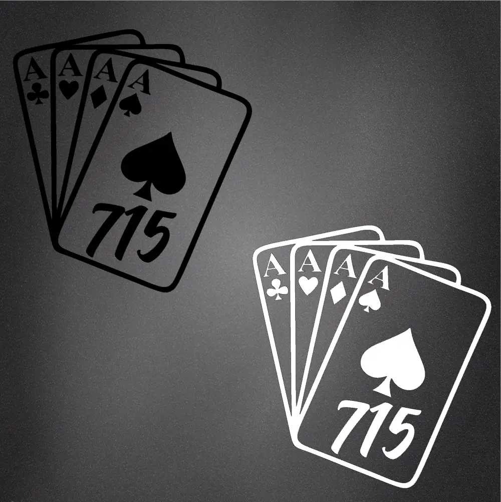 4 Aces car/truck decal - Any area code !