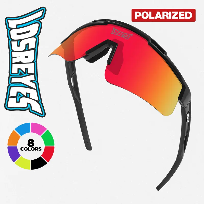 LosReyes Prime Men's Polarized Sporty Athletic Sunglasses - UV400 Protection, Anti-Glare, Non-Slip Secure Fit, Saltwater/Sweat/Scratch Resistant, Lightweight Ergonomic Sports Eyewear for Running, Fishing