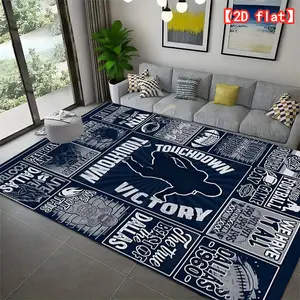 2D flat American football theme pattern collection, carpet, living room carpet, washable living room carpet, washable living room flannel carpet, Washable Area Rug, Soft Area Rug