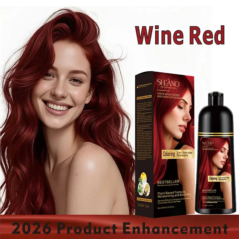SHEANO Multi-Color 3in1 Hair Dye Shampoo - Long-Lasting Color, Natural Plant Ingredients, Hair Repair, Suitable for Sensitive Skin, Instant Grey Hair Coverage champu para canas