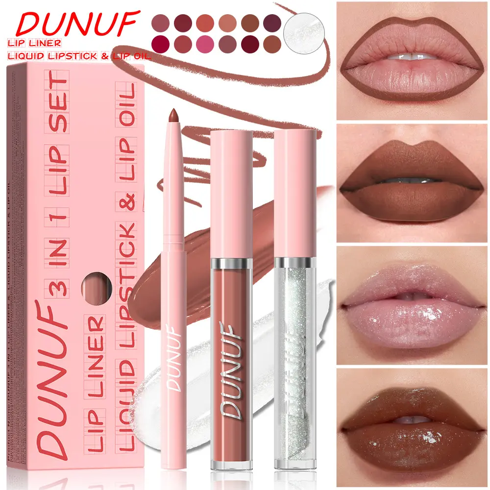 DUNUF 3-in-1 Lip Liner, Lip Gloss, Lip Oil