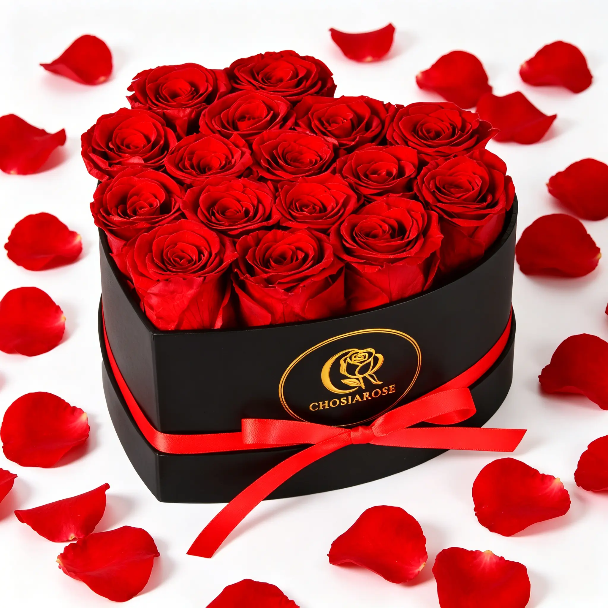 16 Flowers Eternal Heart Box - Eternal Rose Gift for Her, Eternal Flower, Red Decor Decorative Girls Room Decor Mother's Day Gift Ideas