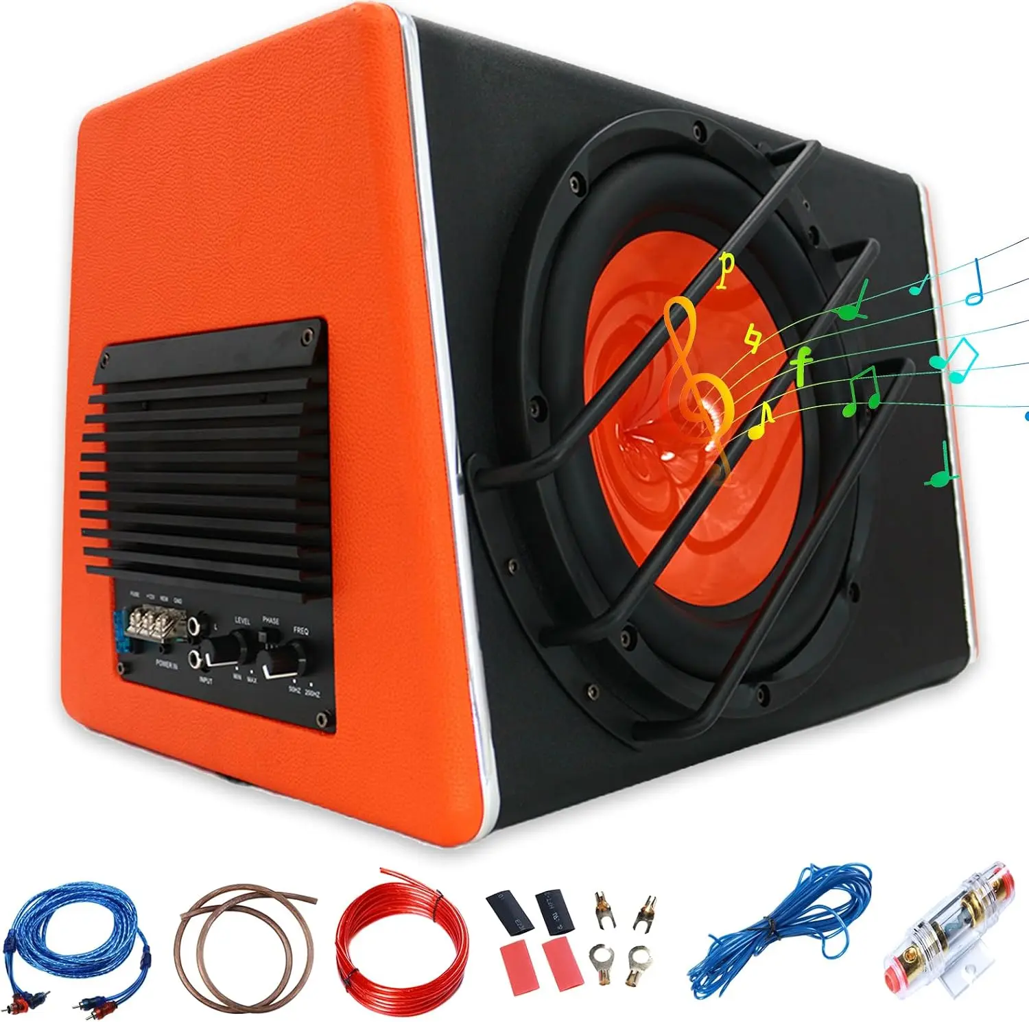 4200W 10" Bass box car audio sub woofer AMP active amplified NEW Speaker Stereo