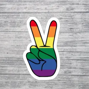 Rainbow Peace Sign Sticker – LGBTQ+ Pride Sticker 3"