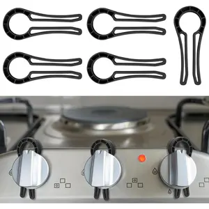 Stove Knob Safety Locks - Gas Stove Oven Knob Safety Covers - and Pets Proofing Locks (5 Pack) Black