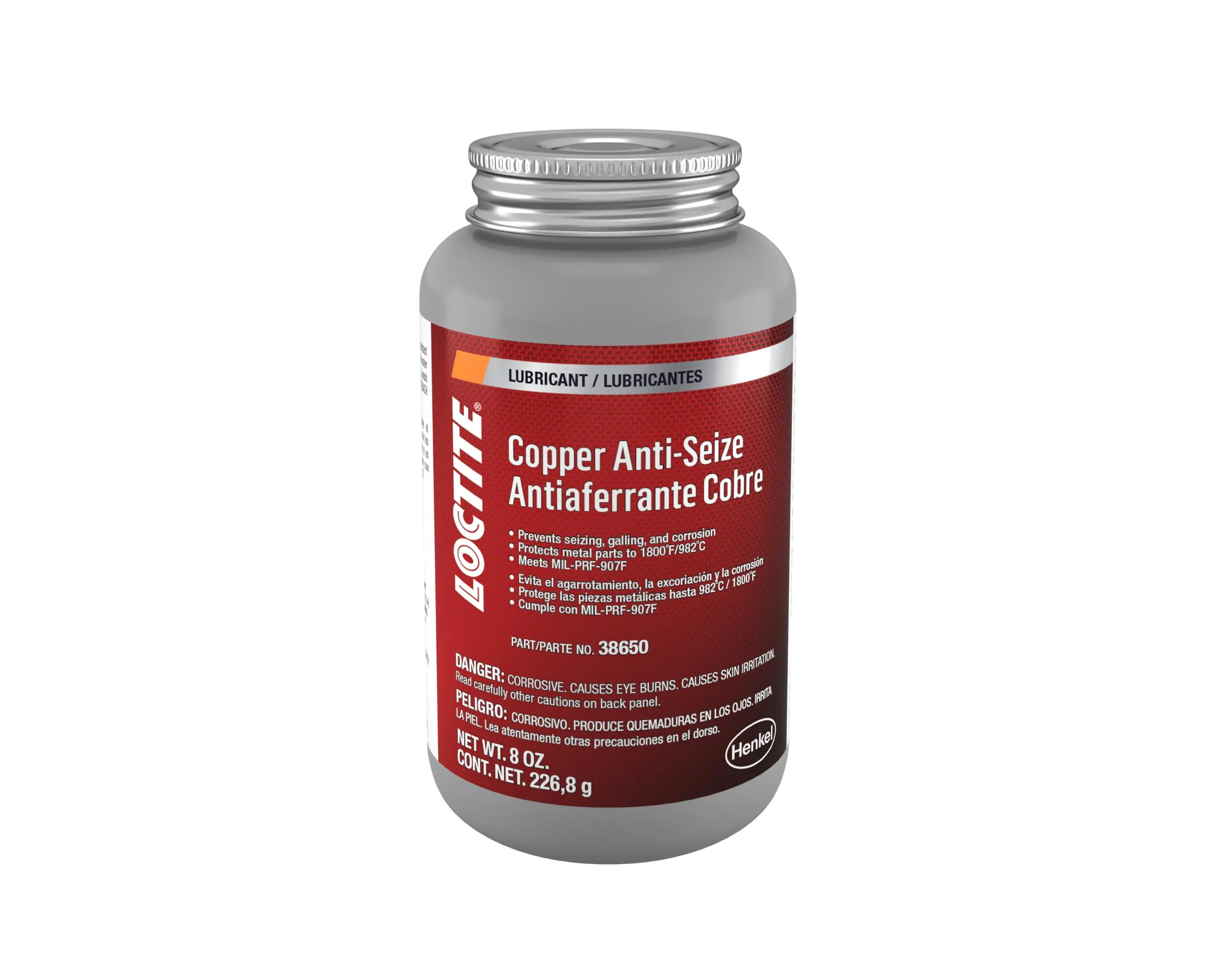 Loctite 38650 Copper Anti-Seize 8oz | High-Temp Brush-On Thread Protector