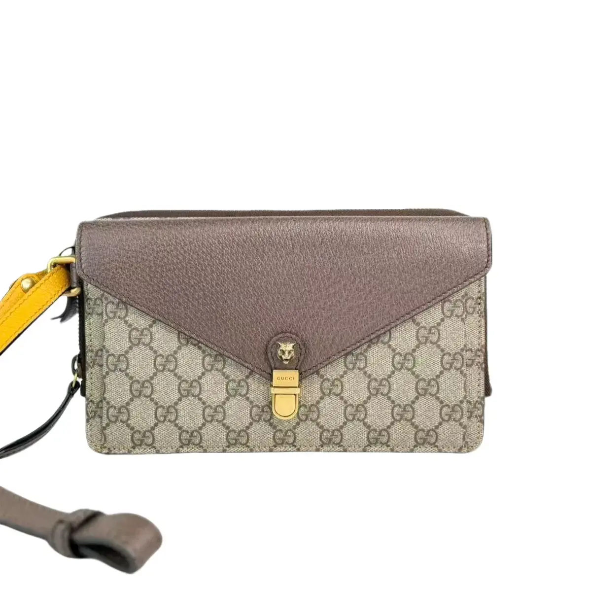 Pre-owned GUCCI Leather Clutches & Wristlets GG Logo Supreme Neo Vintage Clutch