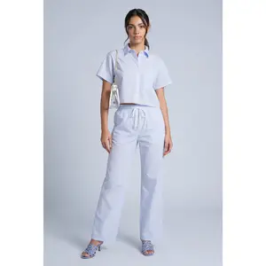 Striped Poplin Pants