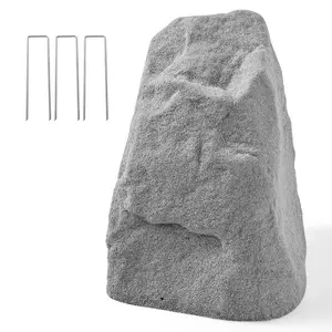 VEVOR Faux Rock Cover, Outdoor Fake Landscape Rock Well Pump Cover, Realistic Appearance Seamless Design, Lightweight Weather-Resistant Artificial Boulder for Garden Yard Dcor, Grey, Medium Size