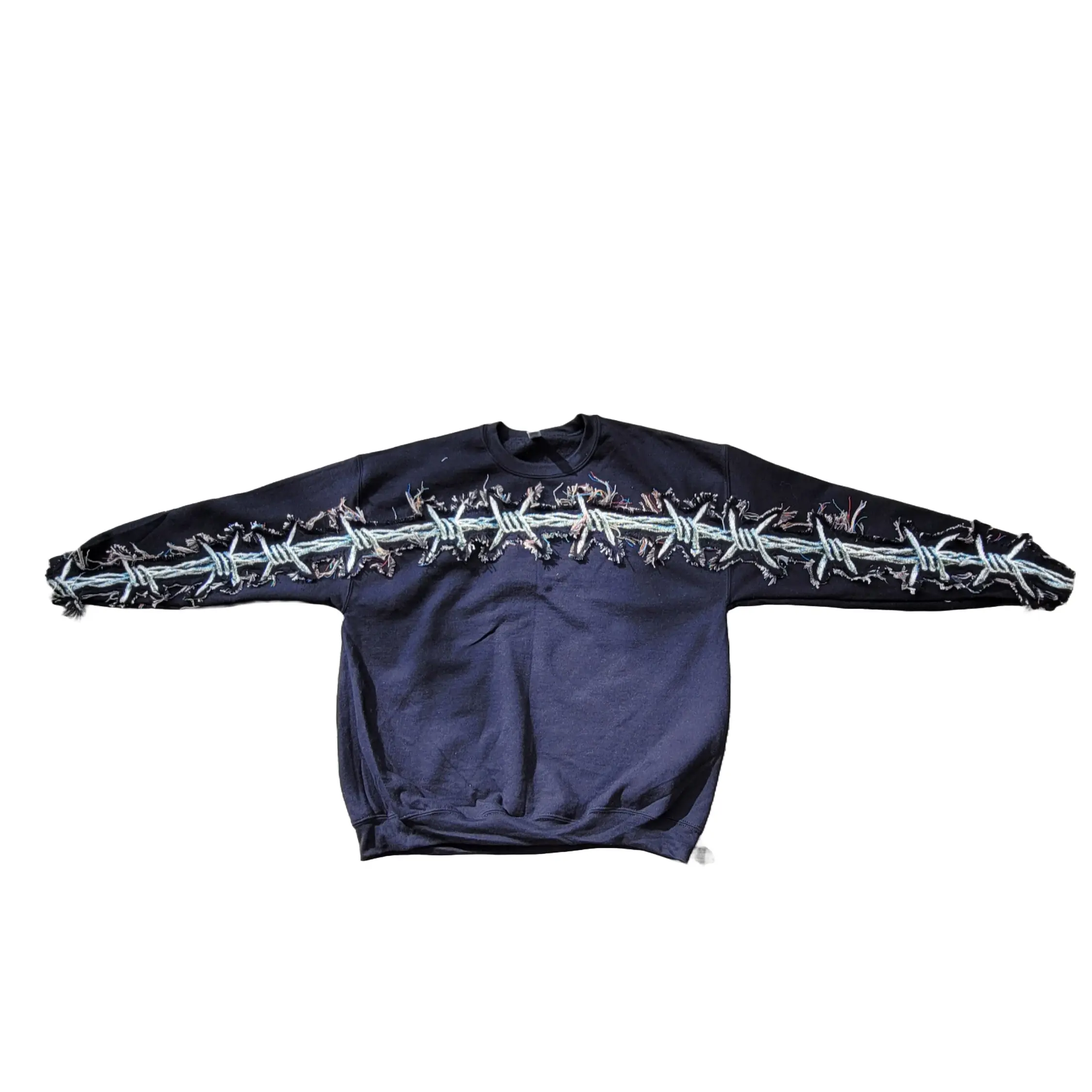 Lagarme Barbed wire sweater, Y2K Tapestry Hoodie, concert gym hoodie, hiphop sweater, tapestry hoodie, handmade anime gift, Casual Fashion Menswear Streetwear y2k crewneck