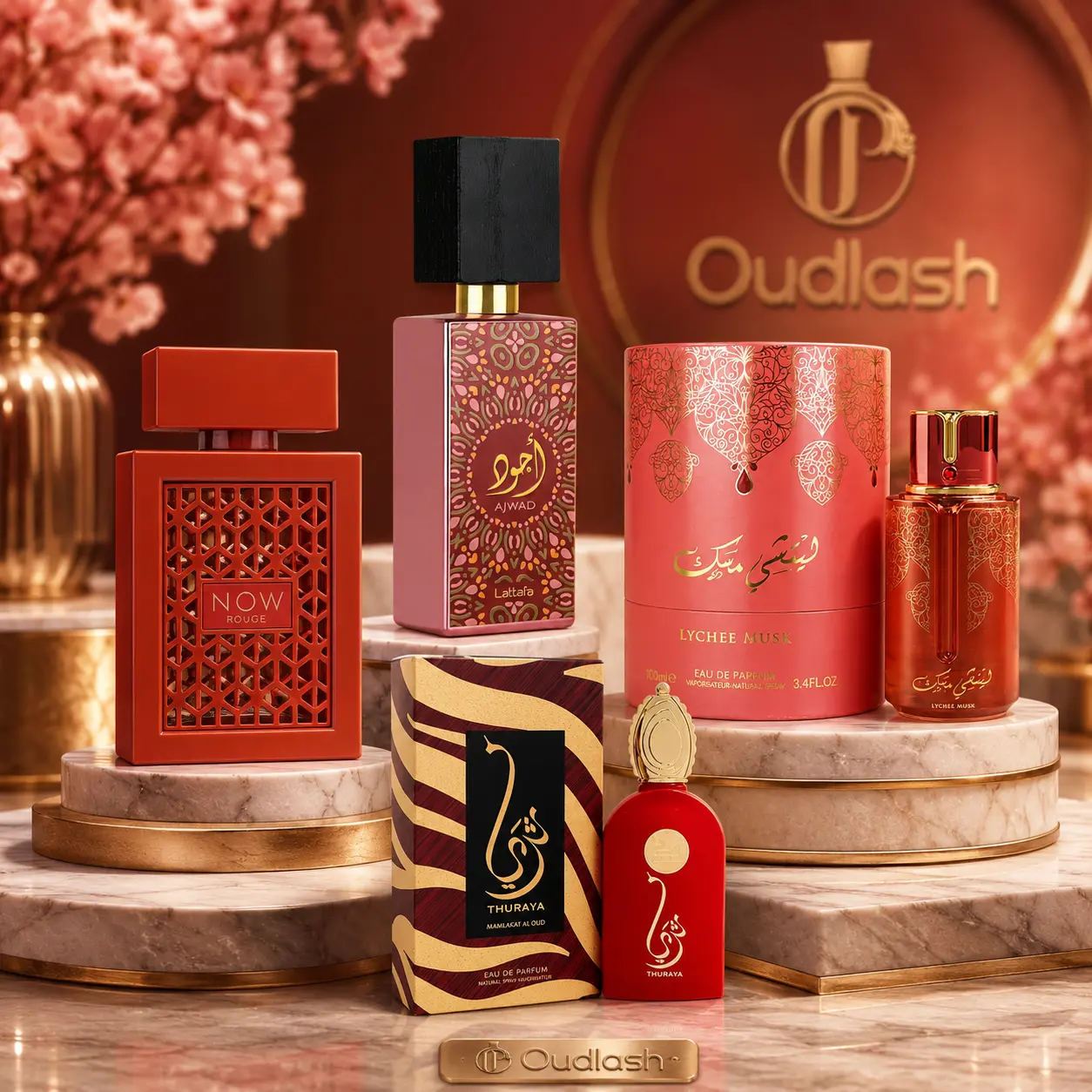 Mamlakat Al Oud | Thuraya + Arabiyat Prestige | Lychee + Lattafa Ajwad Pink + Rave Now Rouge | 3.4 oz - 100 ml | Pear - Lychee & Apple Notes