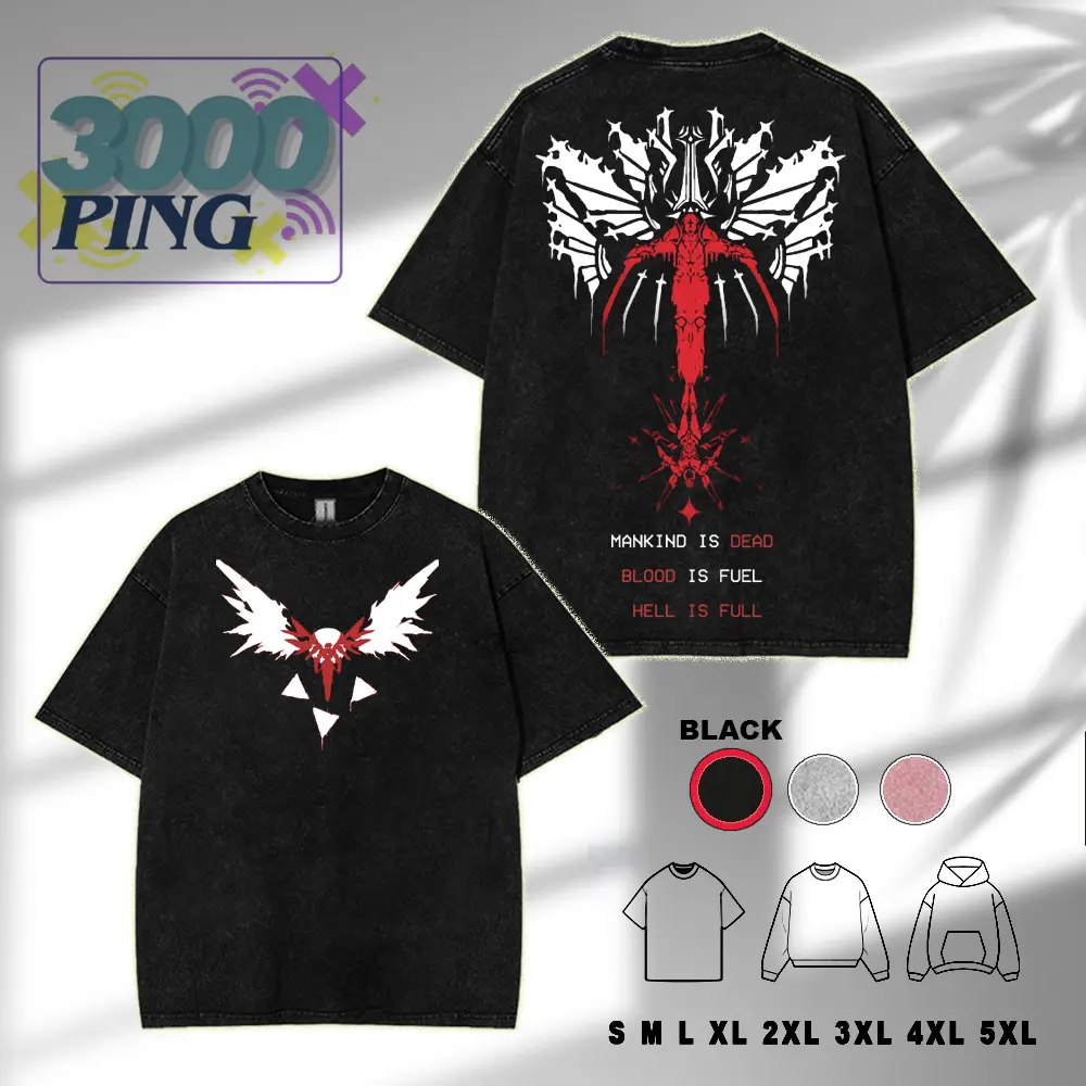 Ultrakill Blood Is Fuel v3 Graphic Hoodie/T-shirt, Vintage Acid Wash Streetwear, Retro Indie Gaming Pullover, Cyber-Grind Aesthetic Heavyweight Sweatshirt tee