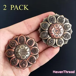 Random Color Lotus Wheel Design Bronze Fingertip Spinner, 1 Piece Pressure Release Rotation Party Event Toy, Craft Stable Structure Finger Spinner