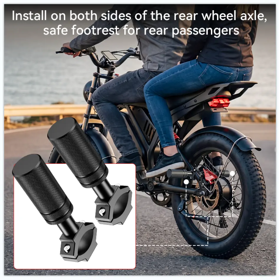Rear Foot Pedal Support Rods, Only suitable for YOULON 1500W model electric bicycle. Thickened Aluminum, Anti-Rust & Durable Upgrade Parts