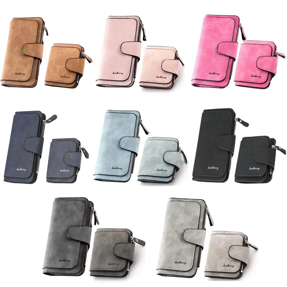 Women's PU Leather Wallet with Multi-Card Slots & Coin Purse Clutch Large Capacity Solid Color Design