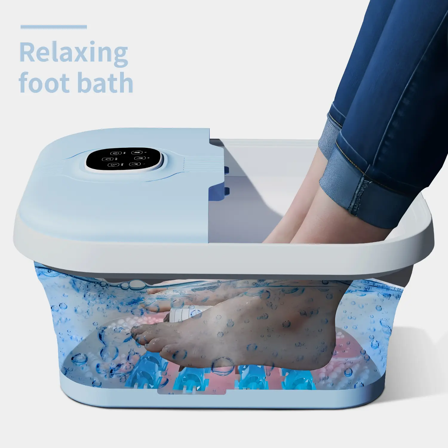 Bubble Mate Foot Spa 2000ml ABS Foot Bucket with Invigorating Bubbles & Splash Proof Design for Neuropathy Relief & Relaxation tiktokshopbacktoschool