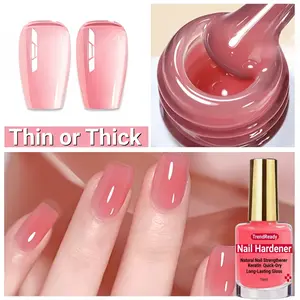 4-in-1 Nail Hardener | Extra Strong Nail Polish Hardenerfor Weak Nails |Clear Nail Concealer Base Coat Polish,Sheer Ridge Filler | Nail Oil for Stops Splits, Chips, Cracks& Damaged and Thin Nails | TRENDREADY, Keratin,Hyaluronic Acid