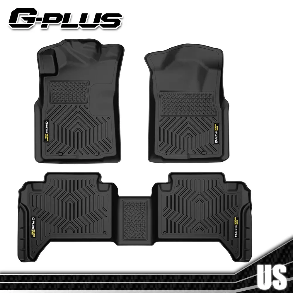 Fit for 2005-2025 Toyota Tacoma TPE Car Floor Mats,Mats for Crew Cab Pickup 4-Door,All Weather Protection Rubber Liners,Waterproof Anti-slip Durable Floor Mats Upgraded Version G-PLUS