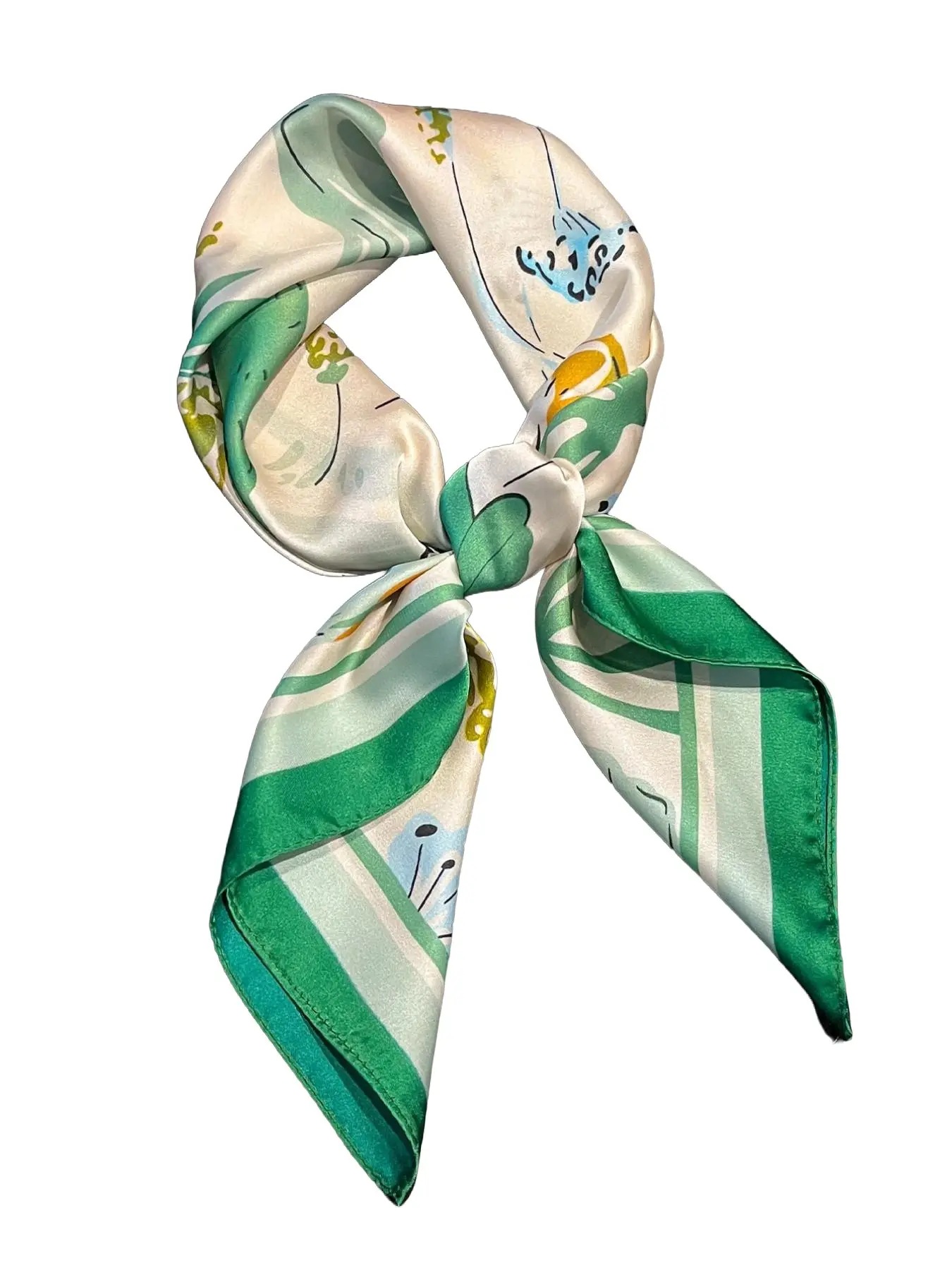 Women's Elegant Oceanic Pattern Ocean Element Printed Fashionable Scarf, Summer Scarf, Fashion Soft Comfortable Hairband, Suitable for All Seasons and Occasions