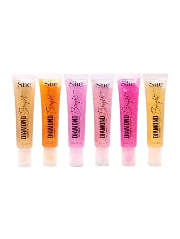 SHE MAKEUP Diamond Bright Glitter Lip Gloss Hydrating Transparent flying  lip i love gloss