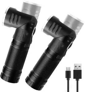 Rechargeable LED Flashlights 500 High Lumens Super Bright  Flashlight  Mini Flashlight 3 Modes Handheld Small Flashlights  for Camping, Outdoor, Hiking(2 Pack)