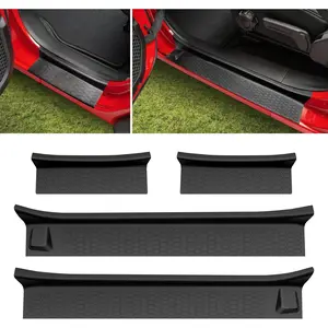 Door Sill Guards Kit for 2018-2025 Jeep Wrangler JL Unlimited & 2020-2025 Jeep Gladiator JT 4 Door Accessories Anti-slip Texture Easy Installation