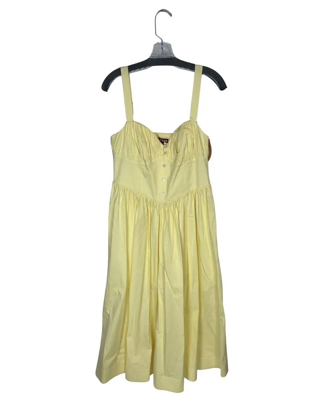 STAUD Amaya Poplin Yellow Corset Dress (Size10)