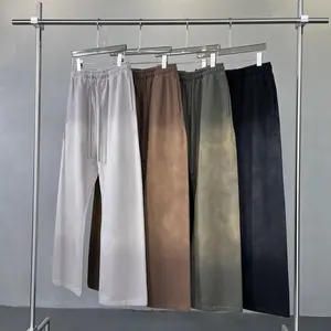 Baggy Sweatpants - Heavyweight Oversized Acid Wash Comfort Minimalist Bottoms for Men and Women - Plain Beige - Menswear, Trouser