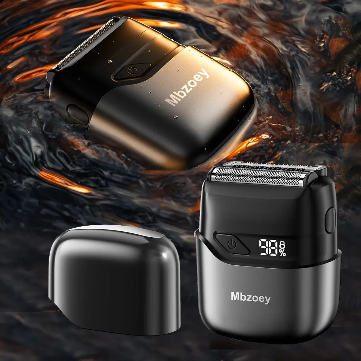 [TikTokShopJumpstartSale]Mini shaver magic Foil Shavers for Men, Mini Razor, Compact Face Shaver, IPX7 Waterproof Wet Dry Fathers Day Gift Steel Facial smartliving Titanium