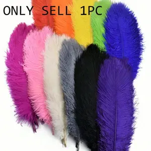 5pcs Pack 20-25cm Colorful Artificial Ostrich Feathers, Craft Supplies, Wedding Decorations, Handmade Accessories, Diy Ornament, Table Centerpieces