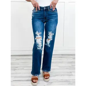 Judy Blue WEEKEND VIBES Mid-Rise Straight Leg Distressed Dad Jean