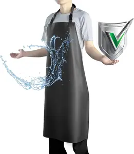 Waterproof Apron Comfortable Adjustable Bib Rubber Vinyl Dishwasher Apron   No brand