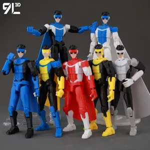 9L3D Superhero Team Invincible Boy Heroes Action Figure Lucky13 Dummy13 Multi-Colored T13 Multi-Jointed Collectible Toys Titan13