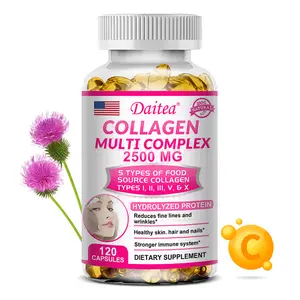 Daitea Collagen Multi Complex 2500mg - with Glutathione, Biotin & Vitamin C for Radiant Skin, Hair & Nails - 120 Capsules