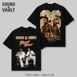 Raymond Brown R&B Tour V2 2026 T-Shirt Two Sided Vintage 90s Rap Tee Raymond Brown Concert Merch Bootleg Graphic Tee Heavyweight Oversized TShirt Two Icons One Impact Hip Hop Music Shirt Trendy Y2K Aesthetic Streetwear Gift For Fan Men Women