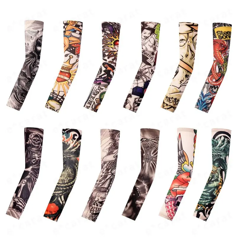 Unisex UV Protection Arm Sleeves (10-Count) - 91% Micro-Nylon 9% Elastane Fashion Accessory, Stretchy, Snug, Quick-Dry, Breathable, Active-Use Fabric, Cool Wash and Flat Dry, Excellent Cooling Effect for Baseball, Climbing, Driving
