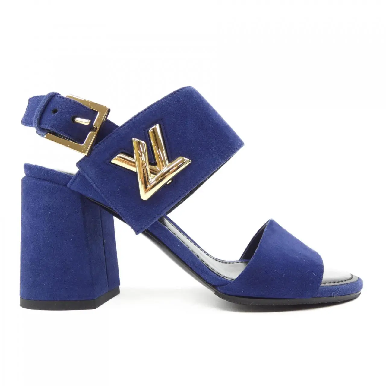 Pre-owned Louis Vuitton Suede Small Leather Goods Horizon Line Leather Sandals