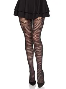Gilded Grid Net Tights