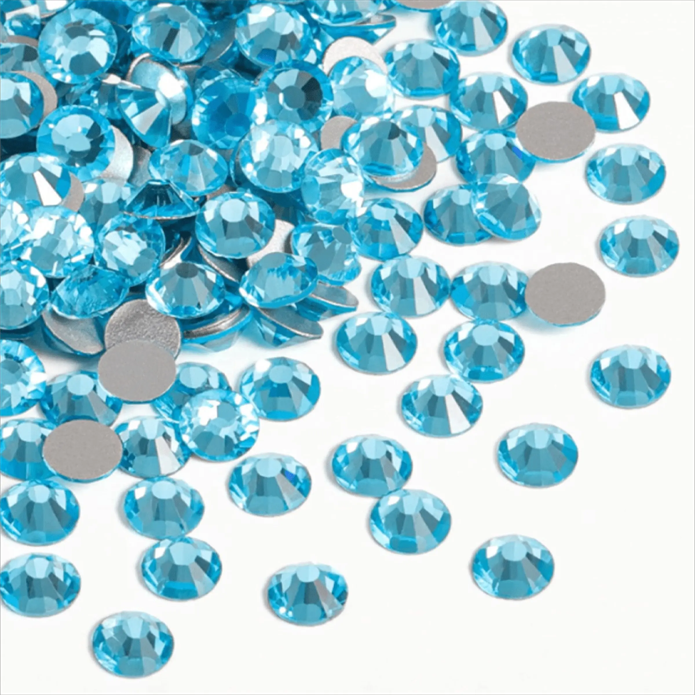 500/5000pcs Light Blue Resin Rhinestones, Flat-Bottomed, 3-6mm, Round Jelly-Like Gemstones, Ideal for Accessories, Shoes, Clothing, Cosmetics, Bags, Decorations