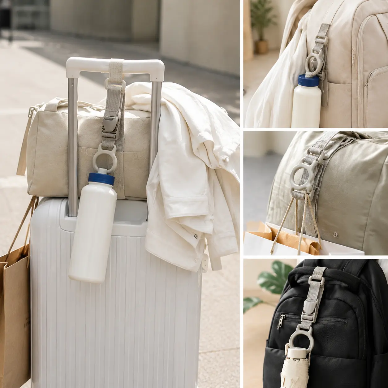 Set of 2 Adjustable Buckle Woven Webbing Luggage Straps, Detachable Travel Bundling Belts for Securing Extra Items on Suitcases and Backpacks, Detachable Strap, Set Of Two