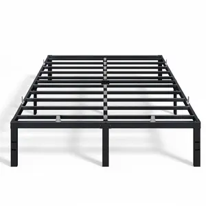 VASAGLE Full Metal Bed Frame , Up to 1100 lb Weight Capacity, No Box Spring Needed, with Under-Bed Storage, Easy Setup, Heavy-Duty Platform Bed, Mattress Retainers,Matte Black
