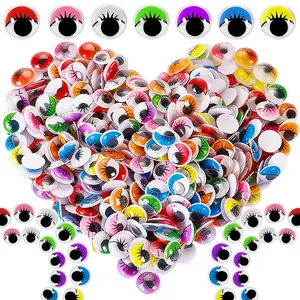 200pcs Adhesive Wiggle Eyes (0.8-1.5cm) - Colorful DIY Craft Supplies for Doll Making, Handmade Decorations, Scrapbooking & Art Project Accessories